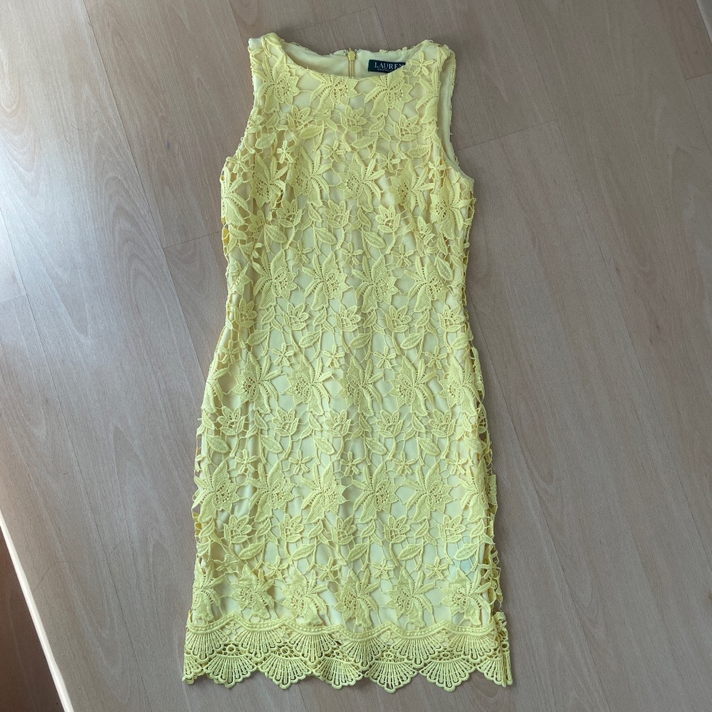 Lauren Ralph Lauren yellow lace dress